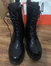意尔康女靴厚底百搭加绒马丁靴女复古英伦风短靴 14738W黑色39 实拍图