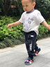 迪士尼儿童短袖套装T恤短裤2件套 男童唐老鸭蓝格ZD2DT052 24个月/身高90cm 实拍图