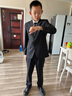 鼎玛仕儿童西服套装男童小西装花童礼服韩版中大童主持人男孩钢琴演出服 黑色4件套:外套+裤子+领结+领带 165 码身高160-165cm重100-105 实拍图