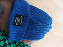 帽忆橱帽子男秋冬季潮毛线帽男款保暖百搭冷帽宽松大头围显脸小针织帽男 方标帽克莱因蓝 54-65cm 实拍图
