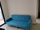 卓芝 布艺沙发床客厅卧室组合家具北欧现代小户型出租房公寓折叠沙发 3号天蓝色(棉麻布) 4人位(2米长*宽1.1米)配3抱枕 实拍图