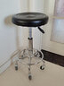 滑轮椅实验室椅子 加高美容凳圆凳酒吧凳大工凳升降旋转滑轮椅子发廊家用凳子电脑椅 200型 黑色 铁轮加高款 官方标配 实拍图