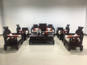 祥蕴阁红木家具印尼黑酸枝 (学名:阔叶黄檀）沙发实木家具明清古典客厅大卷书沙发组合 家具意向金，付清尾款后发货。 组合 实拍图