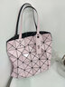 CLEVER & KETCH几何菱格包包女包2023新款大容量托特包购物袋通勤大包女士手提包 樱花粉 实拍图