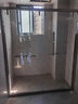 梵浴淋浴房一字型浴室卫生间干湿分离厕所玻璃隔断洗澡房推拉双活移门 【枪灰色】高2米双移门 宽1.7-1.79米 实拍图