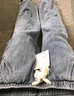 至唯cleanfit秋季bootcut黑色弯刀微喇牛仔裤男vibe美式修身直筒裤子 黑色 M 【推荐90-110斤】 实拍图