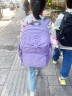 乐同护脊小学生书包人体工学护脊减负简约大方透气 蝴蝶结系列 大童芋紫色| 6年级或初中 实拍图