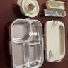 沃德百惠（WORTHBUY） 不锈钢保温饭盒小学生专用上班族便携餐盒分格密封大容量便当盒 可定制：赫赫熊4格+餐具+汤碗 实拍图