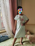 多妙屋女童睡裙夏短袖薄款儿童睡衣女孩棉公主宝宝母女亲子大童 A款 5007 薄荷绿 140 参考身高135-145 实拍图