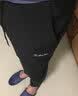 西域骆驼（VANCAMEL）休闲裤男四季弹力宽松直筒潮流运动长裤子 黑色【薄款】 XL  实拍图