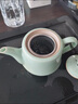 连山阁 汝窑过滤茶壶单壶内置网隔内胆红茶泡茶器大号功夫茶具开片可养陶瓷大容量泡茶壶礼品 天青色汝窑过滤茶壶410ml一壶六杯+黑色如意盘 实拍图