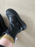Bella Lily靴子女士短靴切尔西靴黑色牛皮2023冬季新款洋气后拉链中筒靴真皮 黑色 37 实拍图