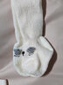 南律2双秋冬加厚珊瑚绒宝宝长筒袜婴儿卡通可爱女宝花边高筒袜不勒腿 2双（白色+灰色） S码(4-12个月) 实拍图