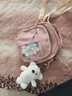 布兰奴韩国ins可爱软妹布包包女日系七夕潮古着感学生单肩斜挎手机包 粉色（带小白熊挂件） 实拍图