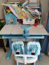 Hello Kitty【送货到家】儿童学习桌中小学生书桌椅可升降写字桌椅套装男女孩 0.8米抗醛桌面+脚踏椅 蓝 实拍图