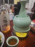 泥印陶瓷温酒器烫酒壶暖酒器加热煮酒温酒壶带烛台炉白酒酒杯酒具套装 T34-11B梅子青酒具礼盒配十粒蜡 礼盒包装 实拍图