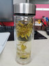 清水（SHIMIZU） 双层玻璃杯茶水分离防烫办公车载水杯带滤网泡茶杯子可定制8021 钢本色 260ml 实拍图