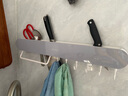 ecoco意可可刀架置物架免打孔壁挂式多功能厨房置物架收纳架子刀具架挂菜刀架 高雅灰-升级款【配毛巾杆】 实拍图