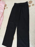 浪莎冰丝阔腿裤女夏季薄款高腰垂坠感防晒运动裤女宽松显瘦休闲裤子女 黑色 M (适合91斤-100斤) 实拍图