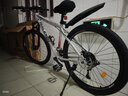 兰令 山地自行车成年人男女变速油碟刹减震前叉越野骑行代步赛车 33速-石英白【铝架+油碟+铝肩可锁前叉】 27.5英寸(170-190身高) 实拍图