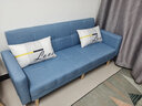卓芝 布艺沙发床客厅卧室组合家具北欧现代小户型出租房公寓折叠沙发 2号深蓝色(棉麻布) 3人位(1.7米长*宽0.95米)配2抱枕 实拍图
