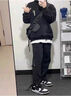 顶峰保罗（Dingfengbaoluo）休闲裤束脚锥形男士秋季痞帅潮牌百搭工装运动长裤子K2061黑色XL 实拍图