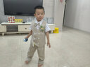 温格奥（WENGEAO）儿童礼服男童主持人服装花童西服西装套装六一儿童节演出服王子服 卡其色马甲+短袖+长裤+领结+胸花 120cm建议体重42-50斤 实拍图
