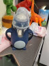 恩尼诺（aneno）婴儿奶瓶宝宝宽口径新生婴幼儿玻璃奶瓶重力球吸管奶瓶防胀气断奶 240ML蓝色 实拍图