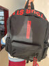 OLOEY 书包男女韩版大容量初中生包大学生背包高中生休闲双肩包  黑红色升级加固版(带手绳挂饰+香包) 实拍图
