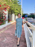 俞兆林（YUZHAOLIN） 妈妈装夏季洋气连衣裙2025阔太太旗袍中老年女装复古盘扣气质显 蓝色 4XL （建议145-155斤） 实拍图