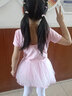 艾舞戈儿童舞蹈服女童专业练功服幼儿芭蕾舞裙衣服小女孩纱裙中国舞服 粉色-短袖 140 实拍图