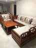 檀永林 红木家具非洲花梨（学名:刺猬紫檀）沙发实木沙发中式沙发转角贵妃沙发布艺沙发 五件套(1三1贵1单1茶几1角几) 实拍图