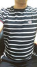hteec香港潮牌小蜜蜂刺绣丝光棉短袖t恤男夏季条纹海魂衫个性时尚体恤 白色 2XL 180 实拍图