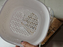 优勤（YOUQIN）洗菜盆双层沥水篮厨房用品客厅茶几家用水果盘篮子盆子淘菜盆 【中号】奶油色双层沥水篮 实拍图
