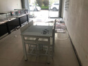 木如金镶轻奢餐桌椅组合现代简约小户型钢化玻璃子吃饭家用快餐饭店出租房 黑腿+白面+白玻配6把闪电椅 130cm *宽80cm*高75cm 实拍图