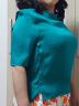 衣典零一（LEDIALYI）2024夏季女装新款时尚气质高端重磅真丝衬衫女桑蚕丝短袖衬衣上衣 绿色 XXL 实拍图