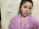 欣美舒纯棉睡袍浴袍毛巾料温泉长款秋冬男女士成人情侣浴衣酒店大码长款 深粉色-纯棉-毛巾料 L 【适合178cm以下180斤以内】 实拍图
