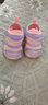 卡特兔毛毛虫凉鞋婴儿宝宝学步鞋男女童机能鞋包头软底防滑夏季网眼透气 粉紫 内长12cm/适合脚长11.5cm 实拍图