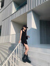 柯思娜妮短靴女2024秋季新款增高靴子女士中筒靴厚底马丁靴英伦风烟筒女靴 黑色高筒单里 37 实拍图