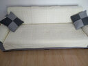 益丽丝（yilisi） 四季沙发垫套装布艺实木沙发坐垫子欧式双面全棉可水洗定制 编织花-米白 90*90cm单片（可用于扶手/靠背） 实拍图