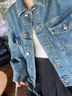 太平鸟女装短外套牛仔女秋装宽松时尚ins牛仔蓝上衣 牛仔蓝 XS 实拍图