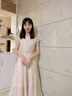 佰蓝娇雪纺连衣裙女2025夏季新款女装时尚气质高级感小香风仙女裙子夏天 米白色 XL 实拍图