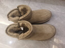 骆驼（CAMEL）雪地靴女简约反绒增高厚底套筒保暖靴 L23W275056 卡其 40  实拍图