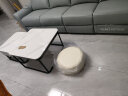 墨素岩板创意方形组合茶几小户型客厅家用轻奢现代简约网红玻璃茶几桌 黑架：雪山白70+雪山白60 亮面 整装 实拍图