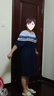 莎妮朵罗2025女装春装新款宽松休闲拼接蓝色条纹长袖连衣裙16245 版型宽松 L 建议90-110斤穿着 实拍图