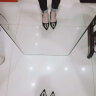 蓝晨语依 高跟鞋韩版尖头粗跟酒红色单鞋女优雅水钻绸缎礼服鞋 黑色（5厘米） 35 实拍图