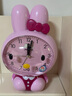 曲彤恐龙学生小闹钟起床神器音乐儿童男孩女孩时钟表专用桌面卡通静音 玫红兔子 6英寸 实拍图