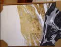 古客客厅装饰画晶瓷画【铝合金框】麋鹿轻奢新中式抽象水墨山水现代简约餐厅挂画壁画玄关沙发背景墙有框画 旭日东升A款 (左右40*60+中间80*60)CM拉丝亮钛金框 实拍图