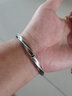 罗泰老银匠999足银手镯男简约开口银镯子复古潮人情侣手环饰品              实拍图