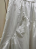 曼娅奴（MIGAINO）a字半身裙女2023春夏新款抽褶高腰纯棉小个子中长裙 奶白色 160/66A/M 晒单实拍图